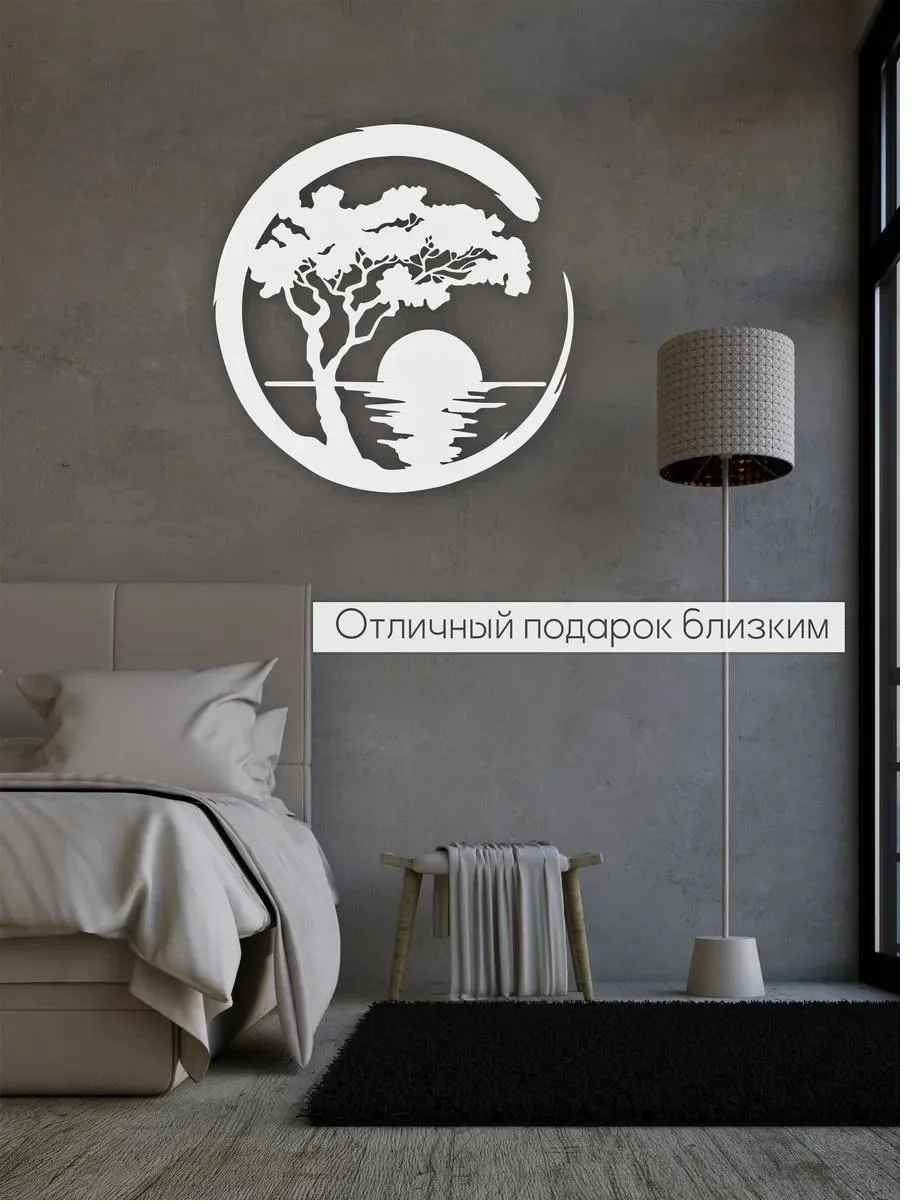Панно «Дерево над рекой» в круге, фото 8 из 9